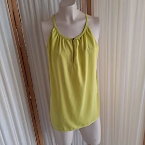 Banana Republic yellow/green key hole halter tank top, medium